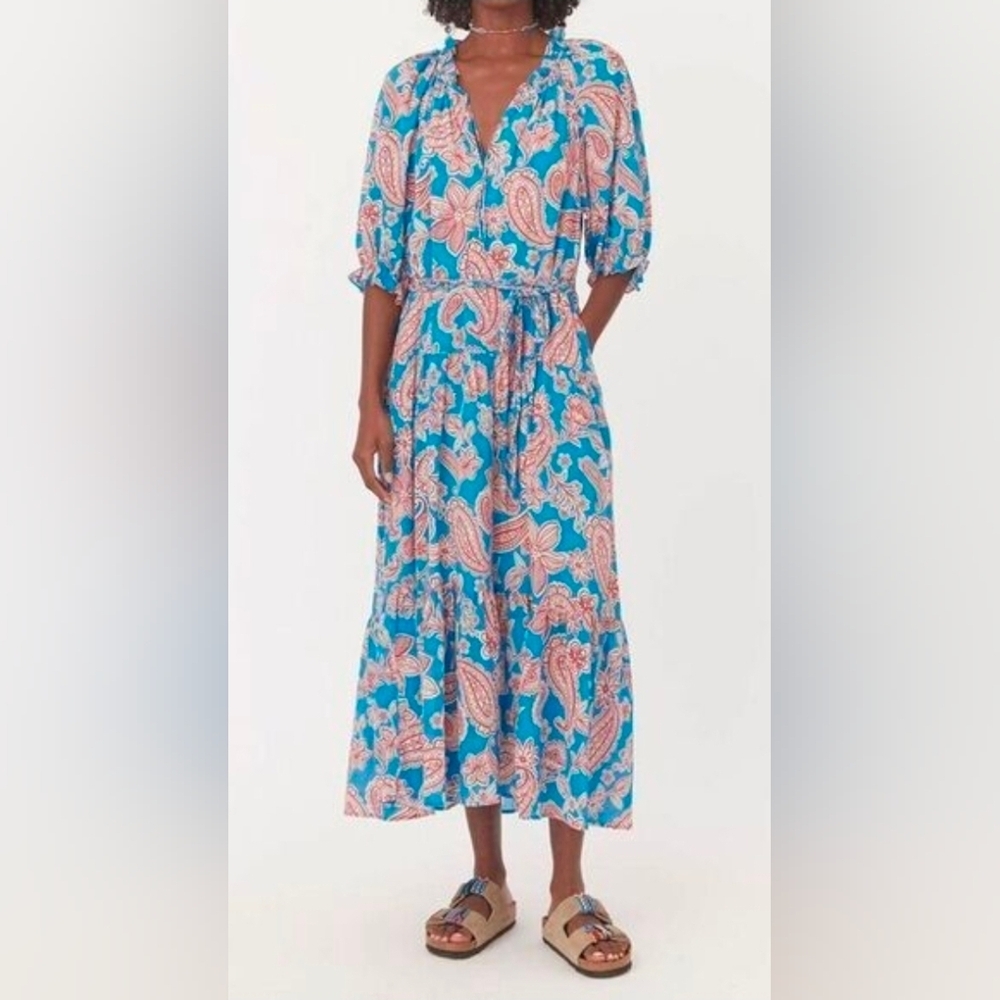 Xirena Lyta Dress Capri Colorway Tiered Floral Milkmaid Garden Wedding Guest